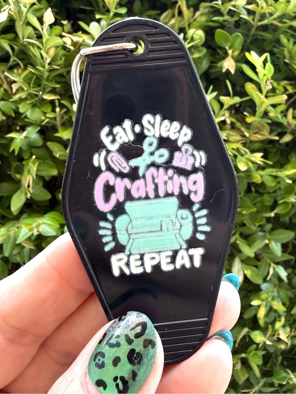 Vintage style motel key 3.5” keychain crafting-themed crafter gift idea